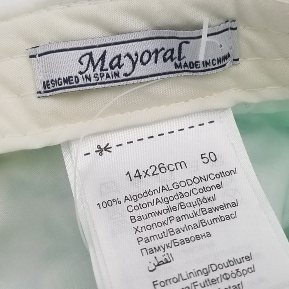 NWT Mayoral Flower Leaf Lined Sun Hat 50 3-6m - Picture 5 of 7